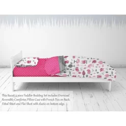 Bacati - Owls In The Woods Pink Fuschia Gray 4 Pc Toddler Bedding Set 9 Bacati - Owls In The Woods Pink Fuschia Gray 4 Pc Toddler Bedding Set -Children Peripherals GUEST 7b155e62 13a9 4e56 a5cd e5913866fc17