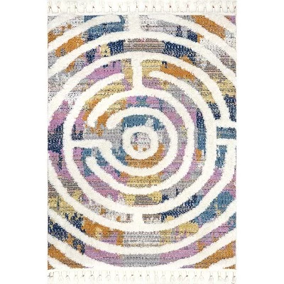NuLOOM Ava Colorful Maze Kids Tassel Area Rug 9 NuLOOM Ava Colorful Maze Kids Tassel Area Rug - Image 9