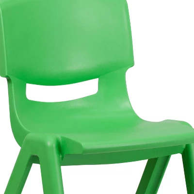 Flash Furniture 2 Pack Green Plastic Stackable School Chair With 15.5" Seat Height 4 Flash Furniture 2 Pack Green Plastic Stackable School Chair With 15.5" Seat Height - Image 4