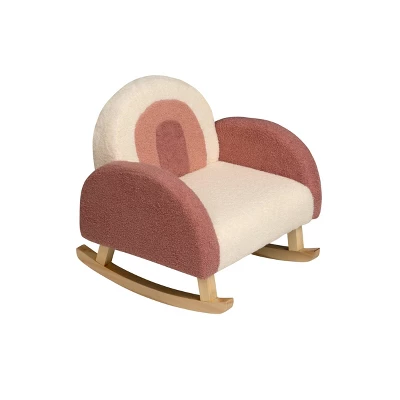 Upholstered Rocking Chair Pink/White - Gift Mark 3 Upholstered Rocking Chair Pink/White - Gift Mark - Image 3
