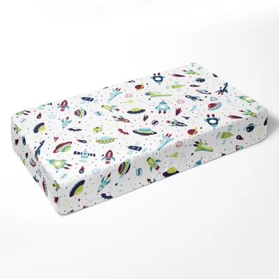 Bacati - Airspace Aqua Navy Red Lime Orange 100 Percent Cotton Universal Baby US Standard Crib Or Toddler Bed Fitted Sheet 5 Bacati - Airspace Aqua Navy Red Lime Orange 100 Percent Cotton Universal Baby US Standard Crib Or Toddler Bed Fitted Sheet - Image 5