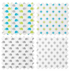 Bacati - Elephants Aqua/Lime/Gray Muslin Swaddling Blankets Set Of 4 7 Bacati - Elephants Aqua/Lime/Gray Muslin Swaddling Blankets Set Of 4 -Children Peripherals GUEST 81176c6b a7f0 4c46 a1ad 862889a47ce2