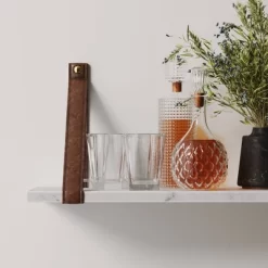 Brandon Vintage Matte Faux Marble Wall Shelf Brown - Nathan James -Children Peripherals GUEST 854810bb 6ad0 45a3 a187 45090e904d8a