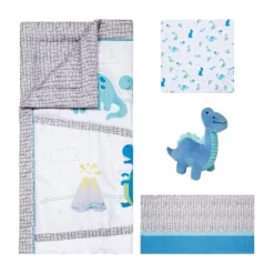 Sammy And Lou Dinosaur Pals Crib Bedding Set - 4pc