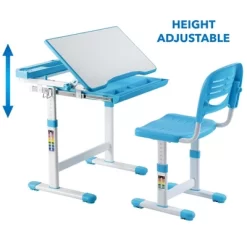 Mount-It! Kids Desk And Chair Set | Height Adjustable Ergonomic Children's School Workstation With Storage Drawer | Blue -Children Peripherals GUEST 868b815d 4429 4edc 9196 af85aa9cf585