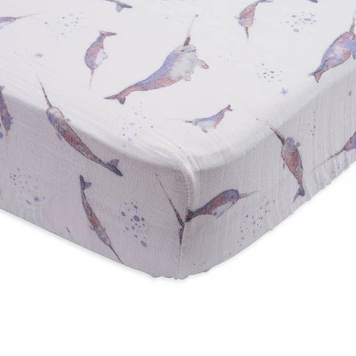Little Unicorn Cotton Muslin Crib Sheet 8 Little Unicorn Cotton Muslin Crib Sheet - Image 8