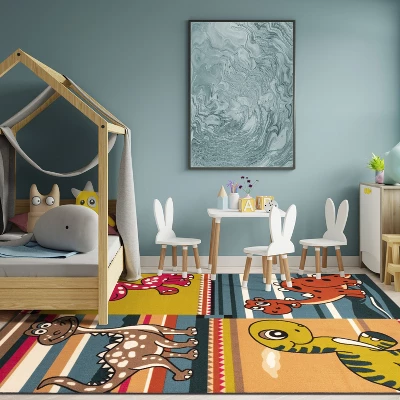 Dinoventure Dinosaurs Non-Slip Kids Playroom Decor Washable Indoor Area Rug By Blue Nile Mills 7 Dinoventure Dinosaurs Non-Slip Kids Playroom Decor Washable Indoor Area Rug By Blue Nile Mills - Image 7