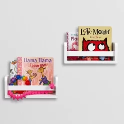 2pk Kids' 10" Floating Wall Mount Bookshelf Set White - RiverRidge Home -Children Peripherals GUEST 8b353deb c435 49e3 945b 53a50b64a006