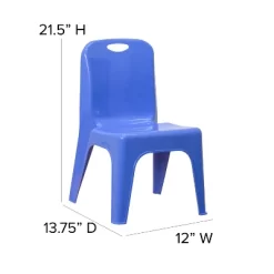 Flash Furniture 2 Pack Blue Plastic Stackable School Chair With Carrying Handle And 11" Seat Height -Children Peripherals GUEST 8c525863 317e 4838 87e9 8c5851710ae2
