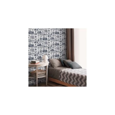 Jurassic World Dominion Signs Peel And Stick Wallpaper Tan/Blue - RoomMates 2 Jurassic World Dominion Signs Peel And Stick Wallpaper Tan/Blue - RoomMates - Image 2