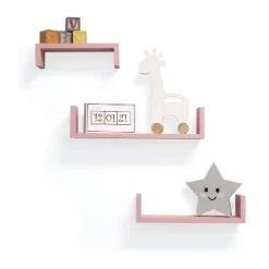 Set Of 3 Picture Ledge Shelf For Kids' Room Pink - InPlace -Children Peripherals GUEST 8d6ed0f6 a797 4ee5 9a24 9890c334d50a