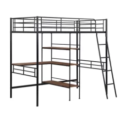 Twin Size Metal Loft Bed With Built-in Desk And Shelves - ModernLuxe 12 Twin Size Metal Loft Bed With Built-in Desk And Shelves - ModernLuxe -Children Peripherals GUEST 8e76cdcf 0be5 4bc4 bcfe 242c9f6ef4d0