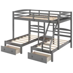 Full Over Twin & Twin Bunk Bed, Gray - ModernLuxe -Children Peripherals GUEST 8fc2aee3 5261 4055 ba68 57656ba27b87