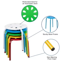 Flash Furniture Plastic Nesting Stack Stools, 11.5"Height (5 Pack) -Children Peripherals GUEST 940457e7 d79d 44da 95a3 a7ca714b8c6c