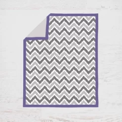 Bacati - Ikat Dots Leopard Purple Grey Girls 3 Pc Crib Set