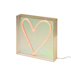 Teen Iridescent Heart Acrylic Box Novelty Table Lamp Pink - West & Arrow -Children Peripherals GUEST 99fa80ef ff4b 44fd b996 92afcb093663