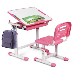 Costway Height Adjustable Children's Desk Chair Set Multifunctional Study Drawing -Children Peripherals GUEST 9d836e2f 3d0a 4251 bdad 703bcc41c114