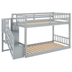 Twin Over Twin Bunk Bed With Storage Ladder - ModernLuxe -Children Peripherals GUEST 9e9378a7 c404 46e3 a81b 5c53611f8bf5