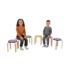ECR4Kids Bentwood Stacking Stools For Kids, Playroom/Daycare Flexible Seating, 12" Height, 6-Piece -Children Peripherals GUEST 9f4b4d8b 97cb 42a5 b8ae 3665a867470f