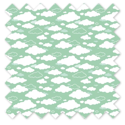 Bacati - Clouds In The City Mint/ Clouds Crib/Toddler Bed Skirt 1 Bacati - Clouds In The City Mint/ Clouds Crib/Toddler Bed Skirt