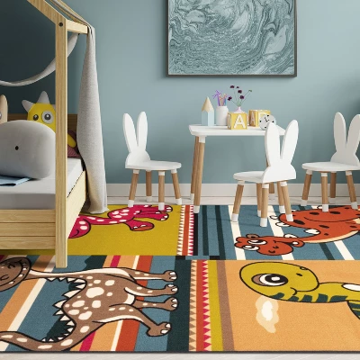 Dinoventure Dinosaurs Non-Slip Kids Playroom Decor Washable Indoor Area Rug By Blue Nile Mills 8 Dinoventure Dinosaurs Non-Slip Kids Playroom Decor Washable Indoor Area Rug By Blue Nile Mills - Image 8