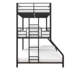 Twin/Twin/Full Zeke Triple Metal Bunk Bed - Room & Joy -Children Peripherals GUEST a46edc38 0d62 486a 8d44 6af48377799a