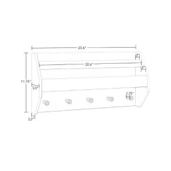 Kids' Catch-All Wall Shelf With Bookrack And Hooks White - RiverRidge Home -Children Peripherals GUEST a6500deb 9f7d 4c0c b856 24396c947ae7