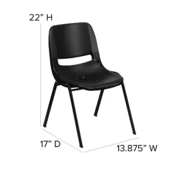 Flash Furniture HERCULES Series 440 Lb. Capacity Kid's Ergonomic Shell Stack Chair With 12" Seat Height -Children Peripherals GUEST a91fcc09 8648 4259 9bd9 29dc95097726