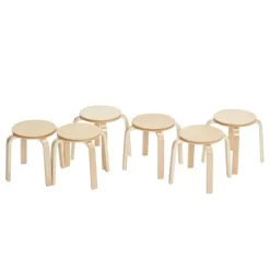 ECR4Kids Bentwood Stacking Stools For Kids, Playroom/Daycare Flexible Seating, 12" Height, 6-Piece -Children Peripherals GUEST ab5a261a 5fd0 42c9 b5db 808e213802fc