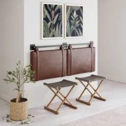 Harlow Headboard Sand Gray Fabric Vintage Brown - Nathan James -Children Peripherals GUEST ac4db095 cdc2 4bd5 baae 47c8392100c2