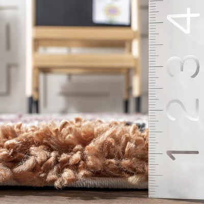 Aidan Diamond Striped Kids Shag Area Rug 2 Aidan Diamond Striped Kids Shag Area Rug - Image 2