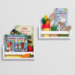 2pk Kids' 10" Floating Wall Mount Bookshelf Set White - RiverRidge Home -Children Peripherals GUEST adee4863 3a76 44ff 9c2f 65d41d614452