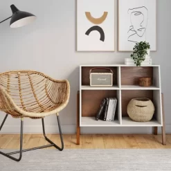 Telos Matte Walnut Storage Unit White - Nathan James -Children Peripherals GUEST b1511fcc 4249 41b4 9bf5 23528478079d