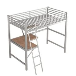 Twin Size Loft Metal Bed With Desk And Shelves - ModernLuxe -Children Peripherals GUEST b32880a7 8e3d 4087 9b1f bddc3c95a8fd