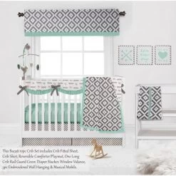 Bacati - Love Gray Mint 10 Pc Crib Bedding Set With Long Rail Guard Cover 12 Bacati - Love Gray Mint 10 Pc Crib Bedding Set With Long Rail Guard Cover -Children Peripherals GUEST b4d57149 bb78 4363 a98f e4f230cd1679