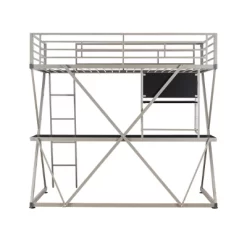 Zachary Loft Bed Pewter - Powell -Children Peripherals GUEST b6e8f697 db18 417e 85f1 b56da928430f