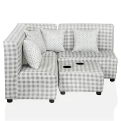 Tibbetts Kids' Sectional With Ottoman Gray/White - HOMES: Inside + Out -Children Peripherals GUEST b7e6fc7b 37d5 4823 9ff4 72cedb4f67e4