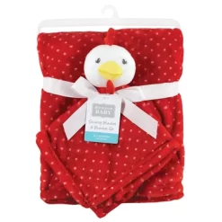 Hudson Baby Unisex Baby Plush Blanket With Security Blanket, Chicken, One Size