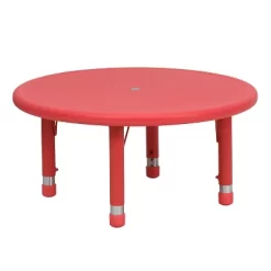 Flash Furniture 33" Round Plastic Height Adjustable Activity Table -Children Peripherals GUEST c2397513 2406 434a 9bfa a8bf5e142b7d