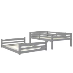 Full Over Full Alaina Floor Wood Bunk Bed - Room & Joy -Children Peripherals GUEST c24be05e f164 485e 808a c4d07721356f