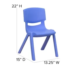 Emma And Oliver 4 Pack Plastic Stack School Chair With 12" Seat Height - Kids Chair -Children Peripherals GUEST c2cc4fd9 29b2 47d5 9f15 ce02a91a2e88