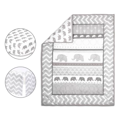 The Peanutshell Elephant Walk Baby Crib Bedding Set - 3pc 1 The Peanutshell Elephant Walk Baby Crib Bedding Set - 3pc