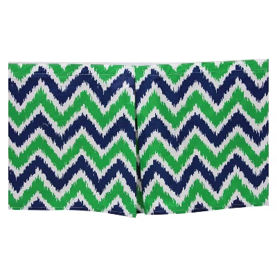 Bacati - MixNMatch Blue/Green Zigzag Crib/Toddler Ruffles/skirt 2 Bacati - MixNMatch Blue/Green Zigzag Crib/Toddler Ruffles/skirt - Image 2