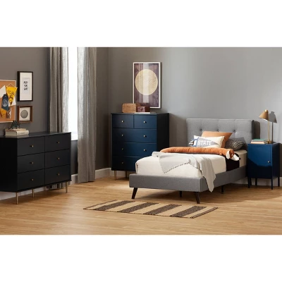 Dylane 2-Drawer Nightstand Navy - South Shore 2 Dylane 2-Drawer Nightstand Navy - South Shore - Image 2