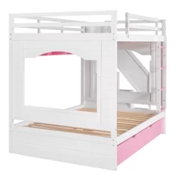 Full Over Full Bunk Bed With Trundle, Stairs, Ladders And Storage Cabinet-ModernLuxe -Children Peripherals GUEST c78eee8b bf08 42f0 8b71 bdd9c5dfaa5f