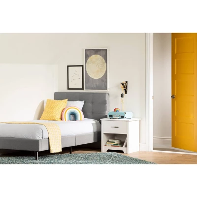 Twin Fusion Complete Upholstered Bed Medium Gray - South Shore 1 Twin Fusion Complete Upholstered Bed Medium Gray - South Shore