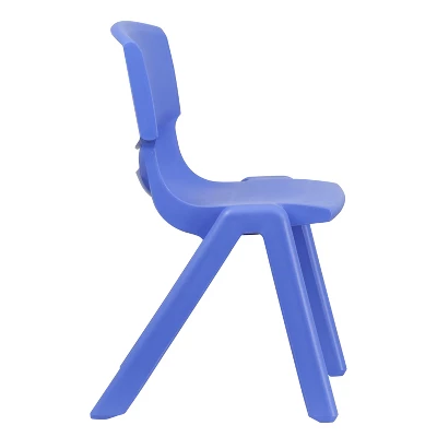 Flash Furniture 4 Pack Blue Plastic Stackable School Chair With 15.5'' Seat Height 7 Flash Furniture 4 Pack Blue Plastic Stackable School Chair With 15.5'' Seat Height - Image 7