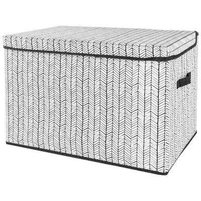 Sammy & Lou Printed Felt Toy Chest - Herringbone 1 Sammy & Lou Printed Felt Toy Chest - Herringbone