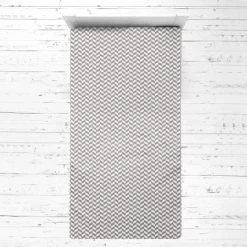 Bacati - Herringbone Gray Muslin 3 Pc Toddler Bed Sheet Set 100 Pecent Cotton