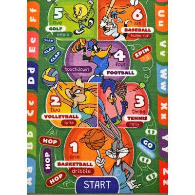 KC CUBS | Looney Tunes Boy & Girl Kids Hopscotch Number Counting Educational Learning & Game Play Nursery Bedroom Classroom Rug Carpet, 2' 7" X 6' 0" 7 KC CUBS | Looney Tunes Boy & Girl Kids Hopscotch Number Counting Educational Learning & Game Play Nursery Bedroom Classroom Rug Carpet, 2' 7" X 6' 0" - Image 7
